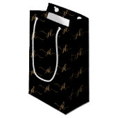 Business Monogram Script Logo Black Gold Klein Cadeauzakje (Voorkant Gekanteld)