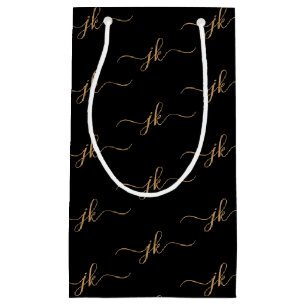 Business Monogram Script Logo Black Gold Klein Cadeauzakje