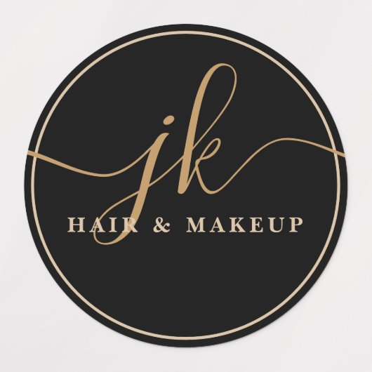 Business Monogram Script Logo Glam Waterdicht Labels (Design 2)