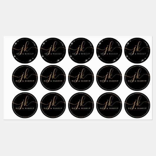 Business Monogram Script Logo Glam Waterdicht Labels (Vel)