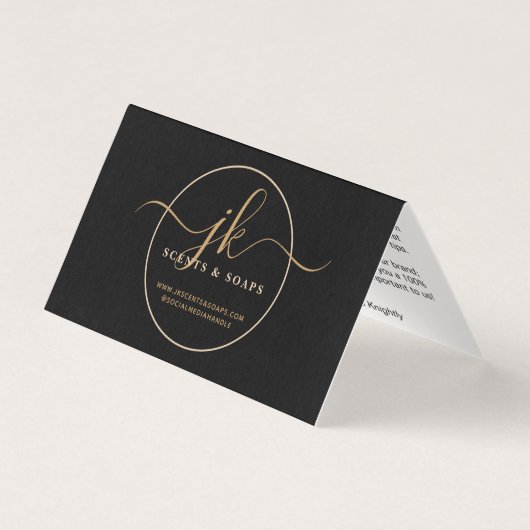 Business Monogram Script Logo Klant Bedankt Kaart (Voorkant)