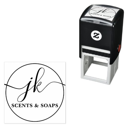 Business Monogram Script Logo-naam Zelfinktende Stempel (In situ)