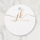Business Monogram Script Logo Zwart Goud Prijs Lab Bedankjes Labels (Achterkant)