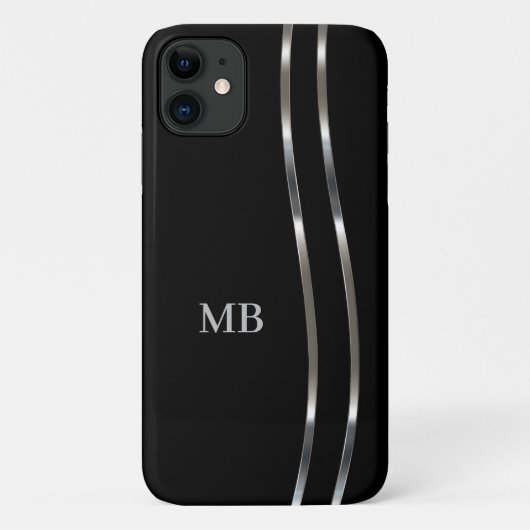 Business Monogram van Cool Modern Mannen Case-Mate iPhone Case (Achterkant)