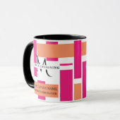 Business Monogram Vrouwelijk Streeppatroon Mok (Voorkant links)