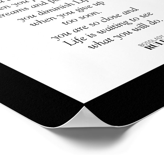 Business Motivation Roos Gold Glitter en Black Poster (Hoek)