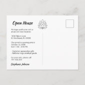 Business Moving Elegant Lotus New Address Aankondigingskaart (Achterkant)