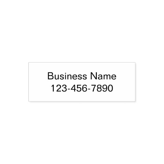 Business Name and Phone Number Basic Template Zelfinktende Stempel (Design)