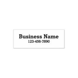 Business Name and Phone Number Bold Text Template Zelfinktende Stempel
