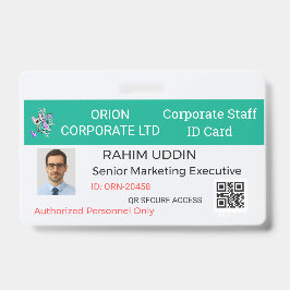 Business Name Badge|Employee ID|Pro|Staff|Work Badge