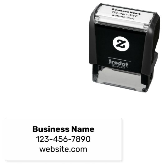 Business Name (Bold) Phone Number Website Template Zelfinktende Stempel (In situ)