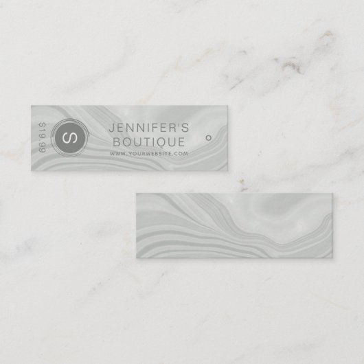 Business Name Clothing Price Size Hang Label Marbl (Voorkant / Achterkant)