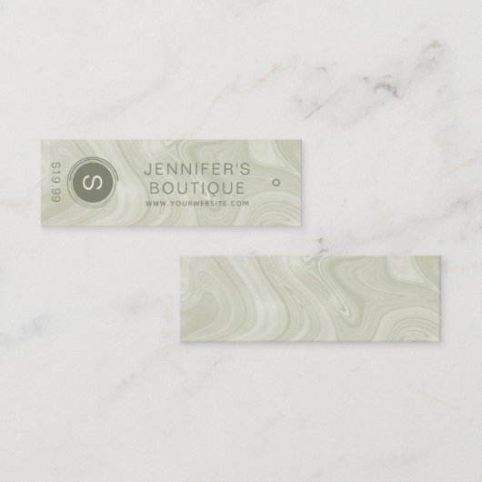 Business Name Clothing Price Size Hang Label Marbl (Voorkant / Achterkant)