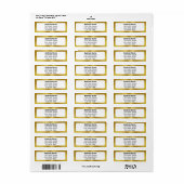 Business Name Gold and White Phone Return Address Etiket (Full Sheet)