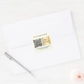 Business name ivory logo qr code vierkante sticker (Envelop)