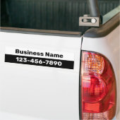 Business Name Phone Number Black and White Bumpersticker (Op Truck)