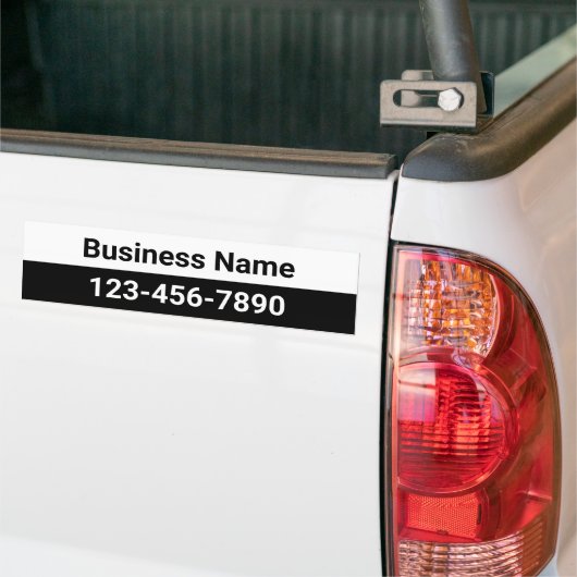 Business Name Phone Number Black White Promotional Bumpersticker (Op Truck)