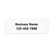 Business Name Phone Number Bold Text Product Label (Voorkant)