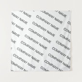 Business Name Repeating Pattern Black White Brand Wandkleed (Voorkant (horizontaal))