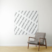 Business Name Repeating Pattern Black White Brand Wandkleed (In situ)