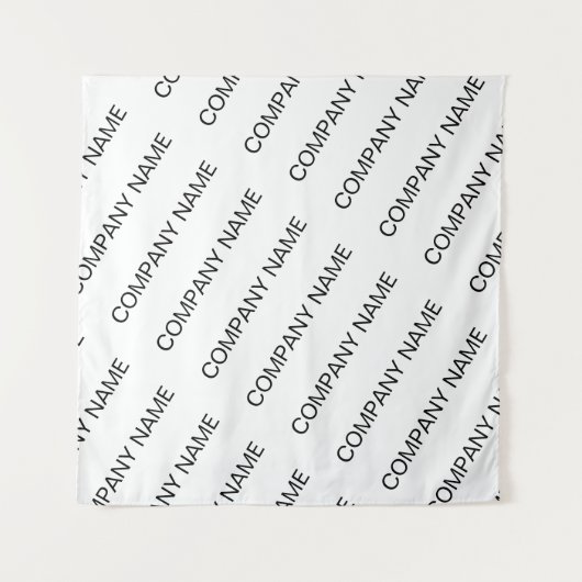 Business Name Repeating Pattern Black White Brand Wandkleed (Voorkant)