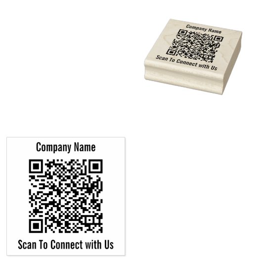 Business Name Scan om QR Code Sjabloon te verbinde Rubberstempel (Gestempeld)