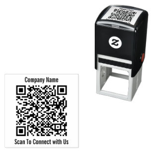 Business Name Scan om QR Code Sjabloon te verbinde Zelfinktende Stempel