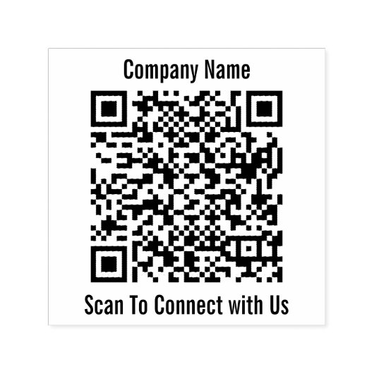 Business Name Scan om QR Code Sjabloon te verbinde Zelfinktende Stempel (Design)