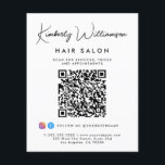 Business Name Signature Script QR Code Flyer<br><div class="desc">Chique aangepaste marketingflyer voor uw bedrijf met jouw naam in een stijlvol handtekeningscript en bedrijfstype hieronder in eenvoudige, moderne typografie. Voer uw websiteadres in om een QR-code te creëer die klanten en klanten kunnen scannen voor een lijst van uw producten, diensten, uren, enz. Voeg je Instagram- en Facebook-gebruikersnamen toe zodat...</div>