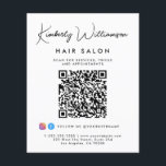 Business Name Signature Script QR Code Flyer<br><div class="desc">Chique aangepaste marketingflyer voor uw bedrijf met jouw naam in een stijlvol handtekeningscript en bedrijfstype hieronder in eenvoudige, moderne typografie. Voer uw websiteadres in om een QR-code te creëer die klanten en klanten kunnen scannen voor een lijst van uw producten, diensten, uren, enz. Voeg je Instagram- en Facebook-gebruikersnamen toe zodat...</div>