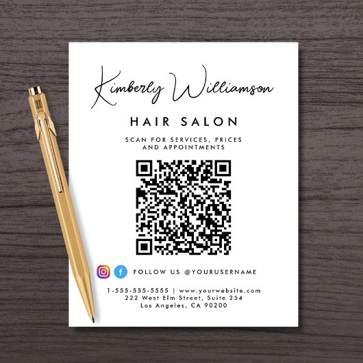 Business Name Signature Script QR Code Flyer