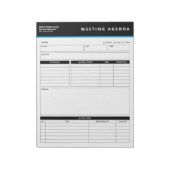 Business Name Simple Meeting Agenda Notepad Notitieblok (Linkerzijde)