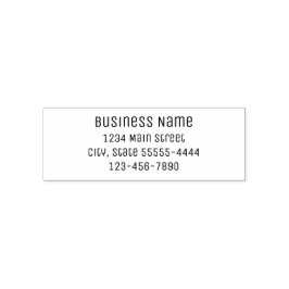 Business Name Simple Return Address & Phone Number Zelfinktende Stempel