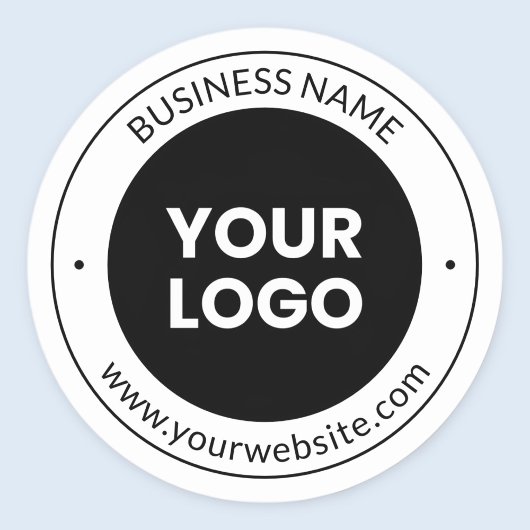 Business Name & Website or Slogan, Thank You Etc. Ronde Sticker