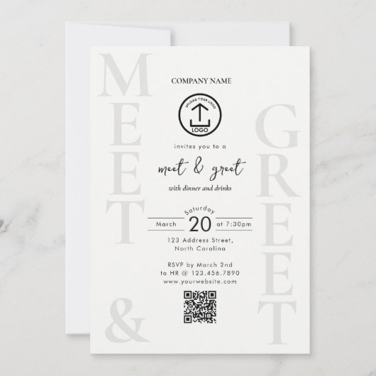 Business Networking Dinner Event Logo QR Code Kaart (Voorkant)