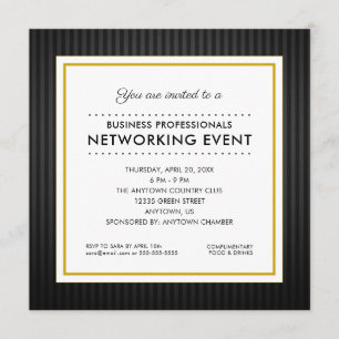 Business Networking Event   Zwart en Goud Kaart