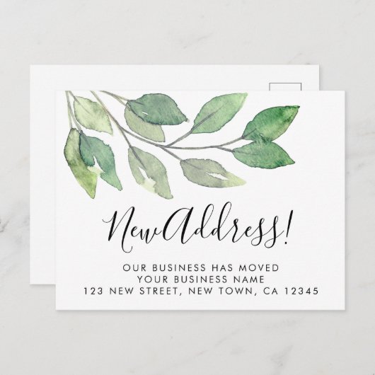 Business New Address Moving Aankondigingskaart (Voorkant / Achterkant)