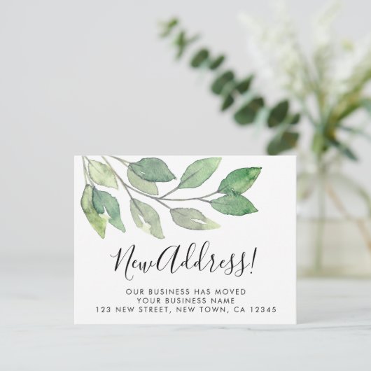 Business New Address Moving Aankondigingskaart (Staand voorkant)