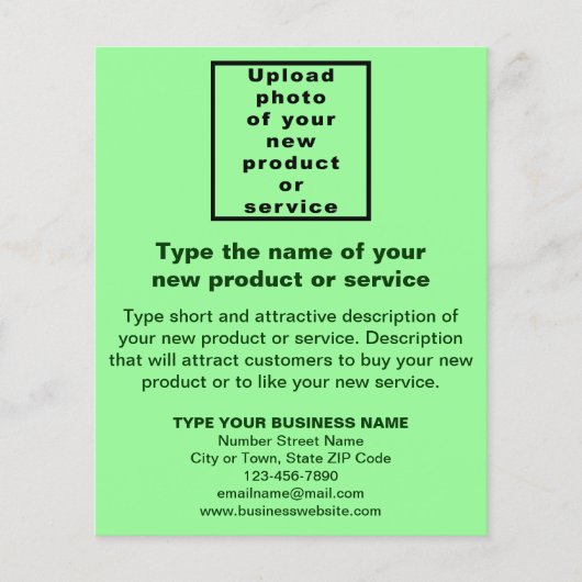 Business New Product of Service Light Green Flyer (Voorkant)