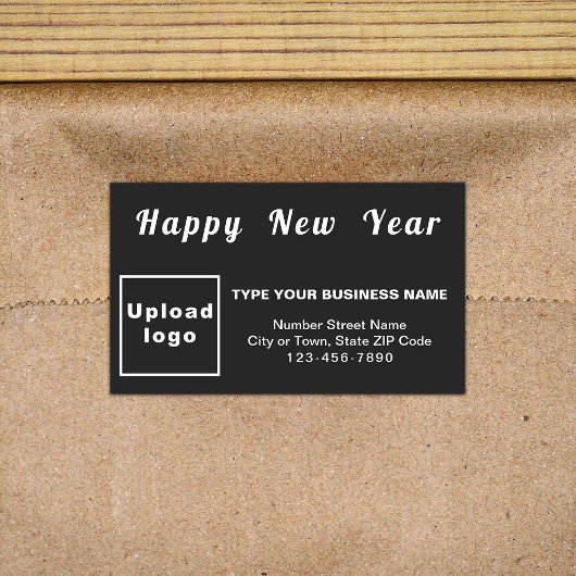 Business New Year Black Rectangle Sticker