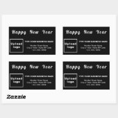 Business New Year Black Rectangle Sticker (Vel)