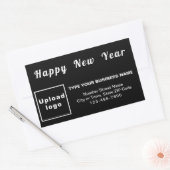 Business New Year Black Rectangle Sticker (Envelop)