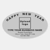 Business New Year Grey Oval Sticker (Voorkant)