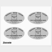 Business New Year Grey Oval Sticker (Vel)