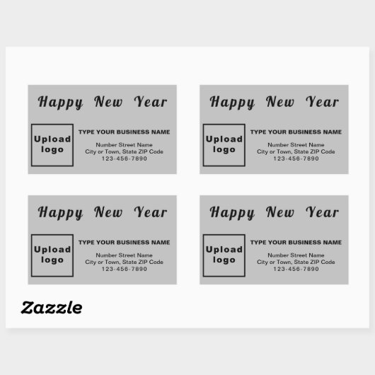 Business New Year Grey Rectangle Sticker (Vel)