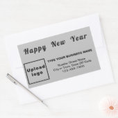 Business New Year Grey Rectangle Sticker (Envelop)