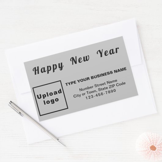 Business New Year Grey Rectangle Sticker (Envelop)