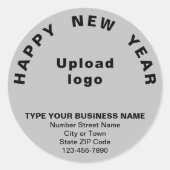 Business New Year Grey Round Sticker (Voorkant)