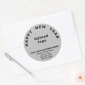Business New Year Grey Round Sticker (Envelop)