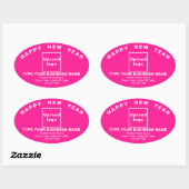 Business New Year Pink Oval Sticker (Vel)